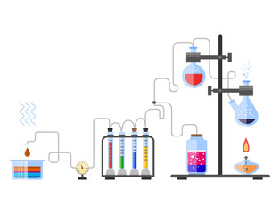 Lab symbols test medical laboratory scientific biology design molecule microscope concept and biotechnology science chemistry icons vector illustration.
