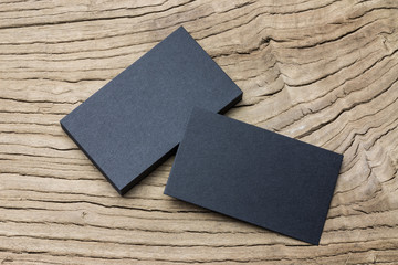 Business card on wood