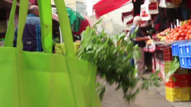 Shopping in a market