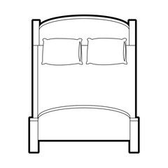 double bed topview icon image vector illustration design 