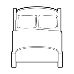 double bed topview icon image vector illustration design 