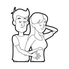 woman man couple hugging icon image vector illustration design 