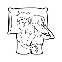 man woman couple sleeping icon image vector illustration design 