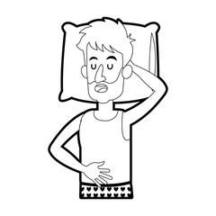 man sleeping icon image vector illustration design 