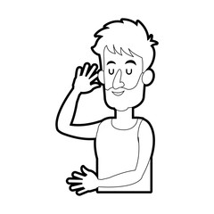 Fototapeta premium happy man with closed eyes icon image vector illustration design 