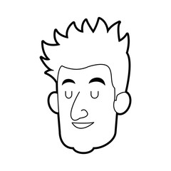happy man with closed eyes icon image vector illustration design 