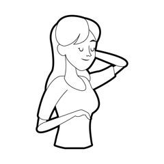 happy pretty woman with closed eyes  icon image vector illustration design 