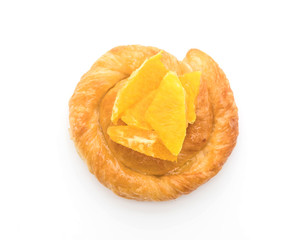 orange pie on white