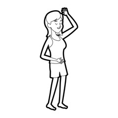 happy pretty woman with closed eyes  icon image vector illustration design 