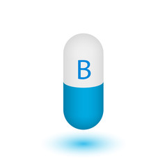 The capsule with vitamin B.
