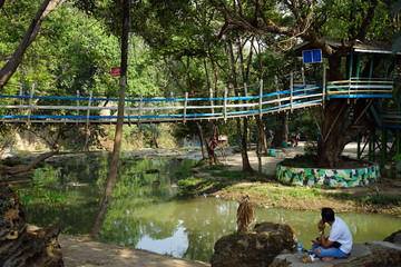 River near waterfall