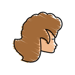 cute profile woman avatar vector illustration eps 10