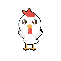 kawaii chicken animal toy vector illustration eps 10