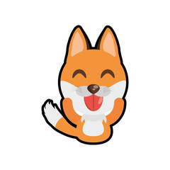 cute fox animal character funny vector illustration eps 10
