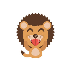 cute lion animal character funny vector illustration eps 10