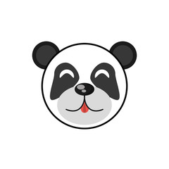 cute face panda animal cheerful vector ilustration eps 10
