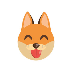 cute face fox animal cheerful vector ilustration eps 10