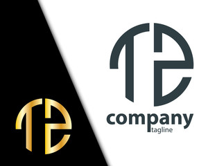 Initial Letter TZ With Linked Circle Logo