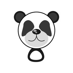 kawaii face panda animal toy vector illustration eps 10
