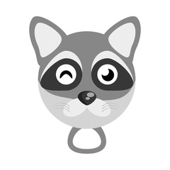 kawaii face raccoon animal fun vector illustration eps 10