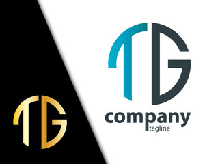 Fototapeta premium Initial Letter TG With Linked Circle Logo
