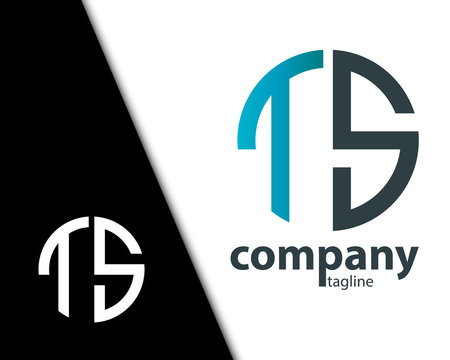 Initial Letter TS With Linked Circle Logo