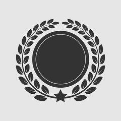 Vector Empty Circle With Laurel Wreath