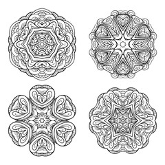 Vector decorative mandala elements set