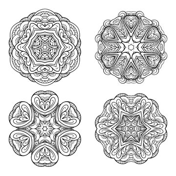 Vector decorative mandala elements set