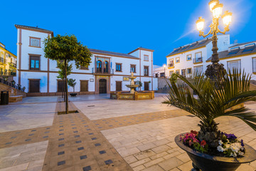 Beautiful city plaza in Palos de la Ffrontera,Huelva,Spain