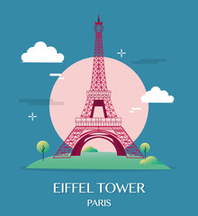 Famous landmark Eiffel Tower Paris France