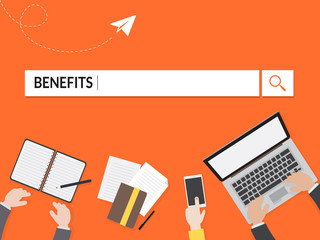 Benefits Search Graphic Illustration For Business