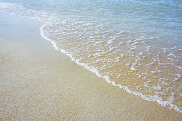 Soft wave at blue ocean