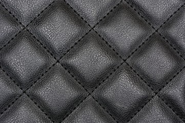 Black Sharp Quilted Leather Texture