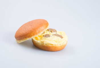 burger or egg burger on a background.