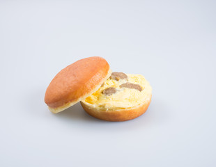burger or egg burger on a background.