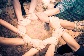 Teamwork Join Hands  Support Together Collaboration Concept