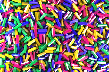 Fototapeta na wymiar A pile of multicolored hexagon details