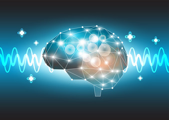 Abstract brain technology background, The concept of intelligence. process of thinking