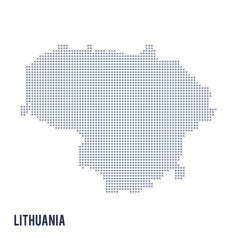 Vector dotted map of Lithuania isolated on white background .