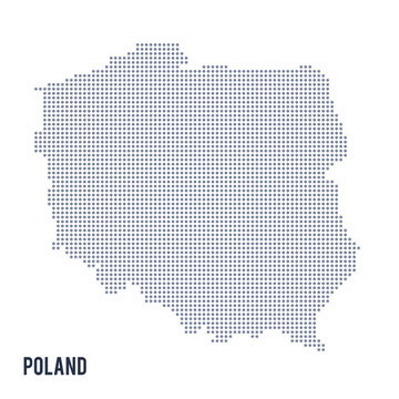 Fototapeta Vector dotted map of Poland isolated on white background .
