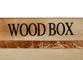 Wooden box with straw