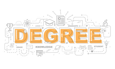 Design Concept Of Word DEGREE Website Banner.