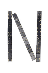 letter N made of  black  dominoes tiles