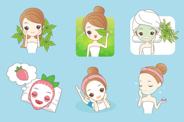 cartoon beautiful young woman