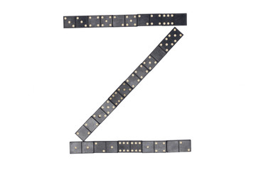 letter Z made of  black  dominoes tiles