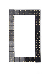 number  zero made of  black  dominoes tiles