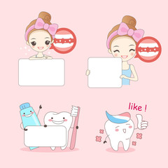 cartoon woamn with teeth