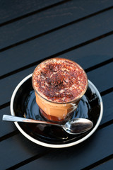 hot mocha on table