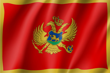 National flag of Montenegro country. Patriotic state symbol in official colors. Illustration of Sounhern European country flag. Vector icon